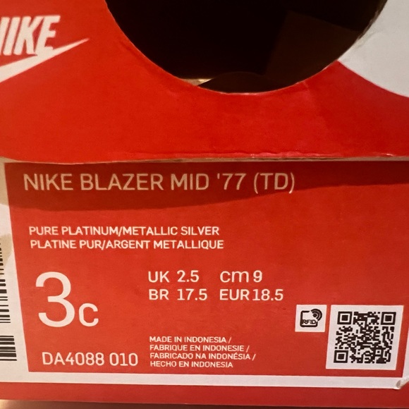 Nike Blazer amid ‘77 (TD) Sz- 3C - Picture 5 of 5